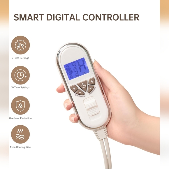 Bwarm Premium Multi-Zone Electric Heated Mattress Pad Twin Size, 39" x 75" - Picture 5 of 12